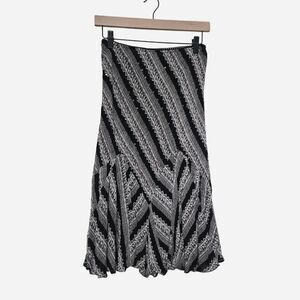 Vintage Lola P Y2K black Ruffled hem midi skirt boho size small